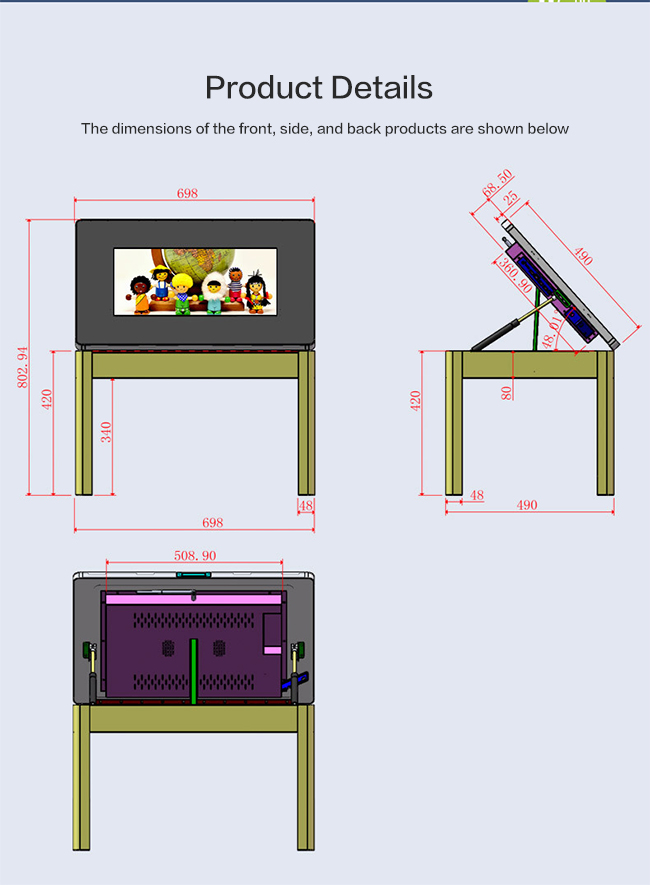 43'' Multitouch Coffee Table With Android / Windows System Interactive Table Screen Indoor