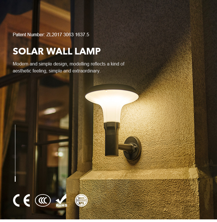 Exterior Wireless Metal Solar Wall Mounted Solar Light IP65 Waterproof For Courtyards