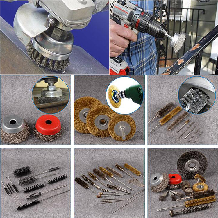 Steel Wire Deburring Polishing Wheel Brushes Disc Crimped Brush For Rust Cleaning