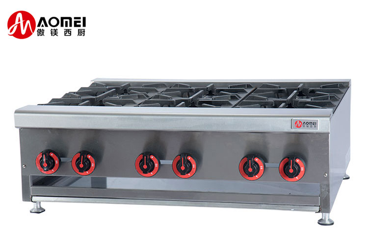 Silver Industrial Countertop Gas Burner for Easy Operation in Restaurant Kitchen Stoves