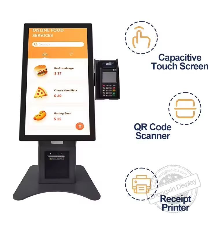 15.6" Touch Screen Windows POS Payment Kiosk with Double Sided Self Service Order Tablet and Incell Capacitive Touch