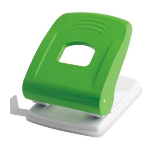Green Color 5.5mm Hole 2 Holes Paper Punch for 20 Sheets Capacity