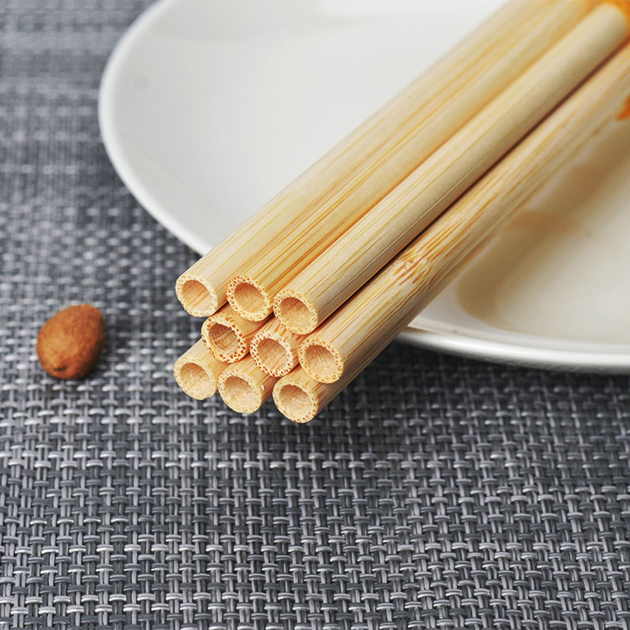 Custom Bamboo Drinking Straw 100% Natural Biodegradable Minor Caliber 20cm Reusable Straws