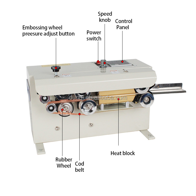 Plastic Bags Film Industrial Sealing Machine 6mm Continuous Heat Sealer Machine