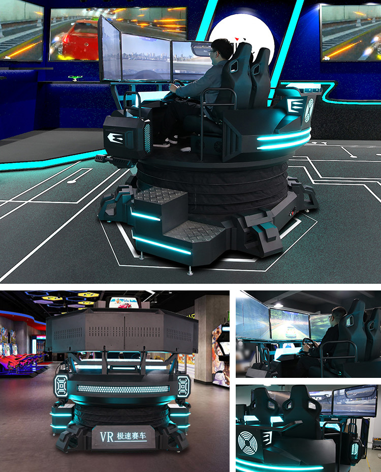 3.0kw Car Game Machine three screen racing simulator 3DOF Electric Platform 2 Seats