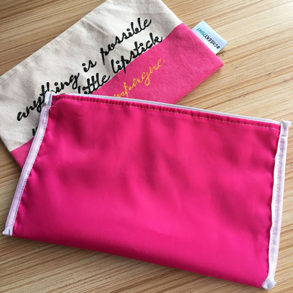 Medium Size Cosmetic Zipper Bag Customized Logo Printing On Both Sides