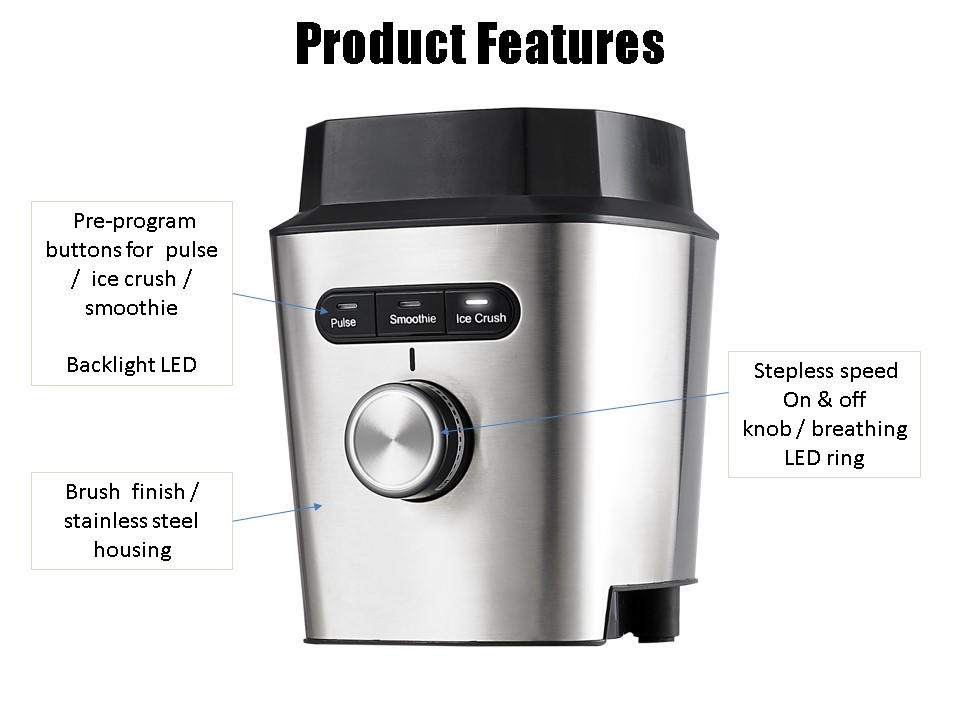 BL 812 Compact High Speed Stainless Speed Blender Countertop Blender