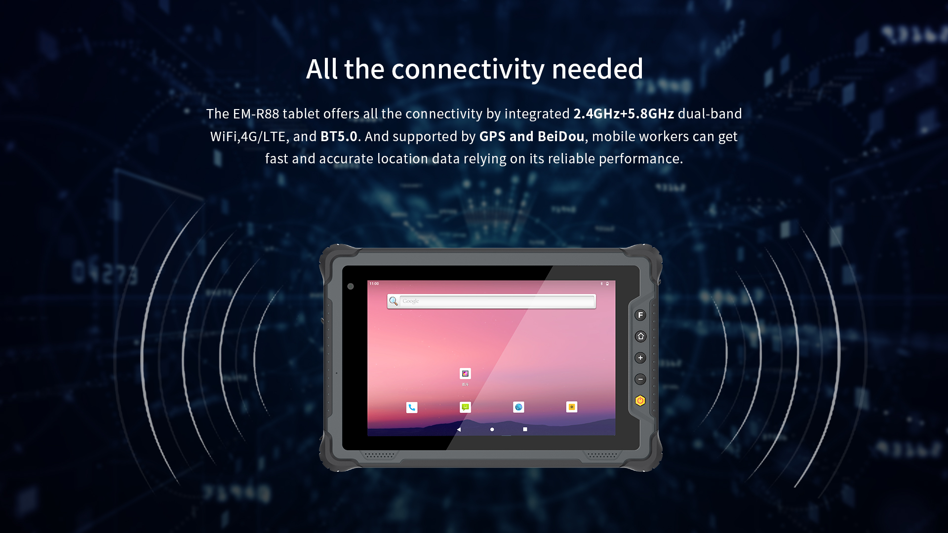 Professional Scenarios Rugged 4G WiFi GPS Fingerprint Android Tablet with 4GB Memory and Rockchip Processor