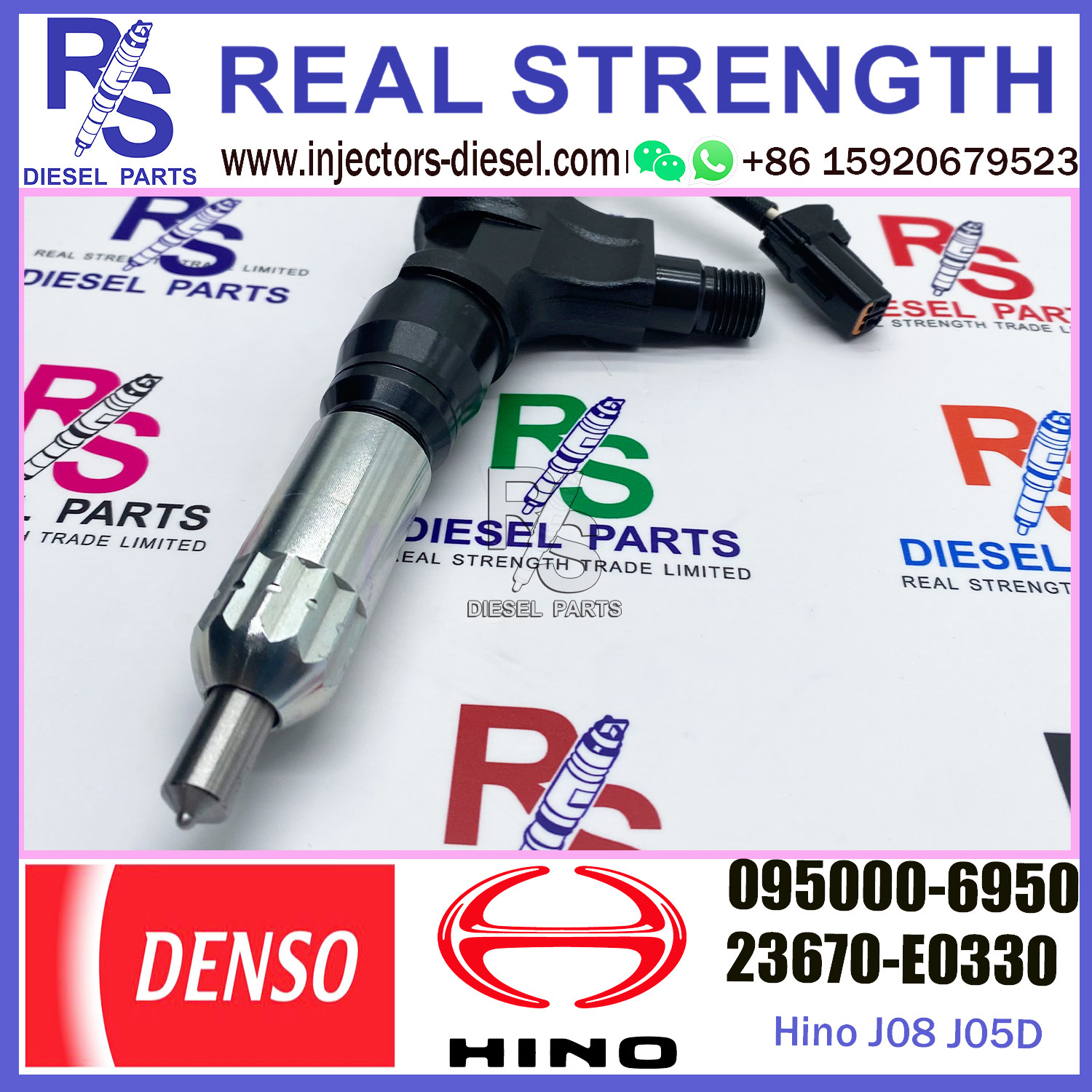 Diesel common rail injector 23670-E0330 9709500-695 095000-6951 095000-6950 for HINO J05C J05D diesel