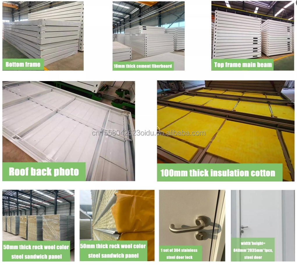 20ft/40ft Easy Move Prefabricated Flat Pack Container Wall 50/75/100mm Wave Sandwich Panel Portable Storage for Shop