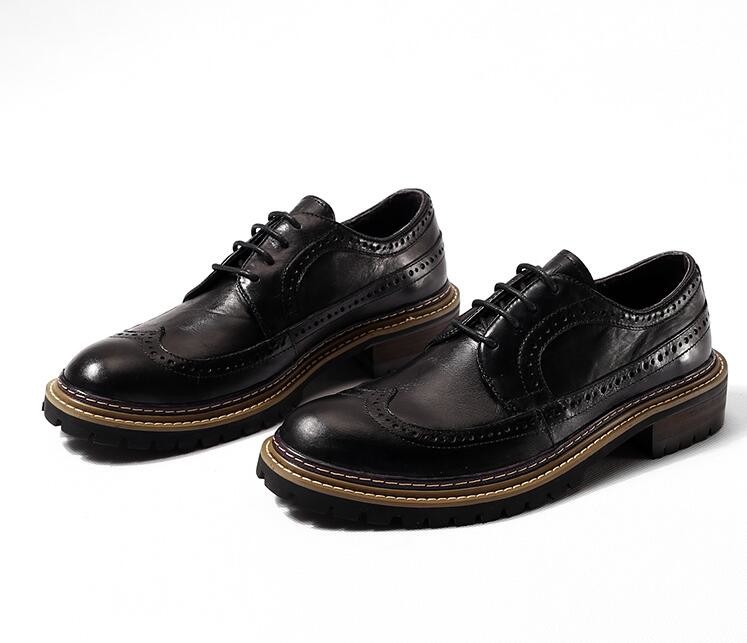Spring / Autumn Men's Casual Shoes Round Toe Mens Black Leather Loafer Shoes