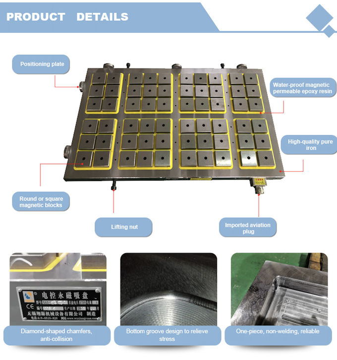 60x110cm Electro permanent Magnetic Chuck For Milling Cnc Magnetic Workholding