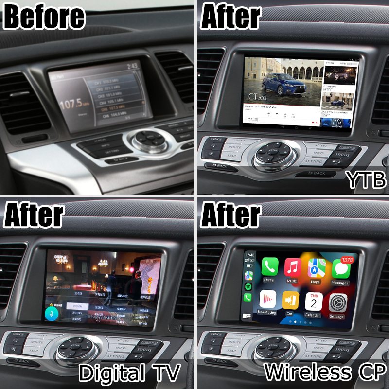 Nissan Murano Z51 Android HD screen upgrade Android auto carplay Youtube waze Netflix play