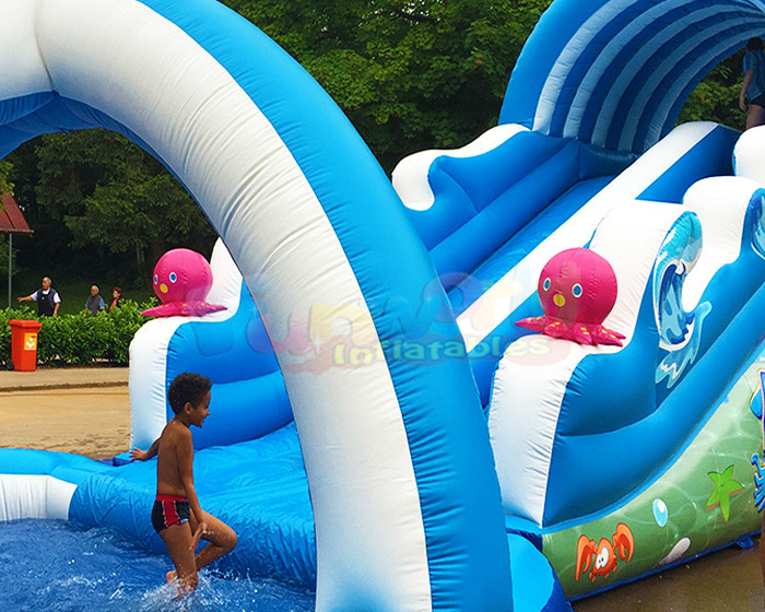 EN71 Child Outdoor Inflatable Water Slides With Pool Jumping Bounce House