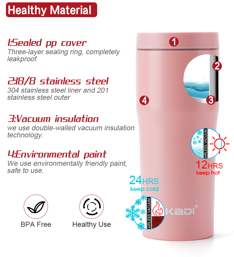 Hot sell 16OZ Double Walled Insulated Vacuum Stainless Steel Coffee Travel Tumblers Mugs, Wholesale Custom Tumbler Cups in bulk