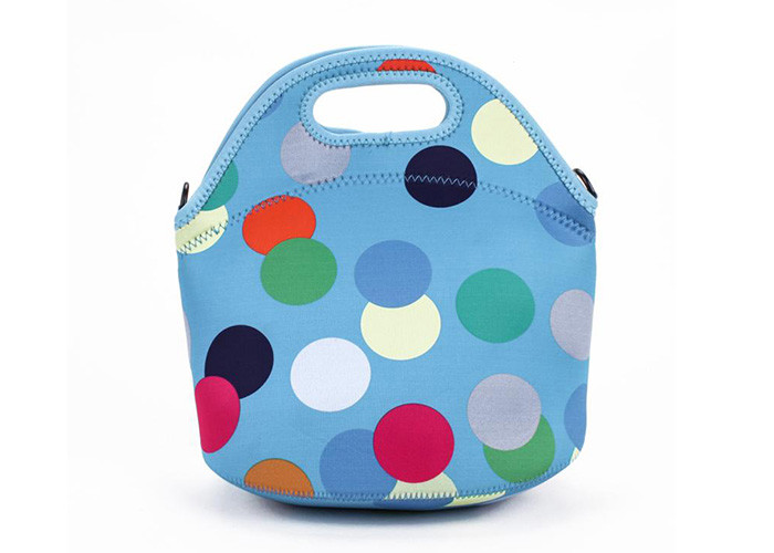 Neoprene Blue Insulated Tote Lunch Bag For Picnic Durable Fashionable