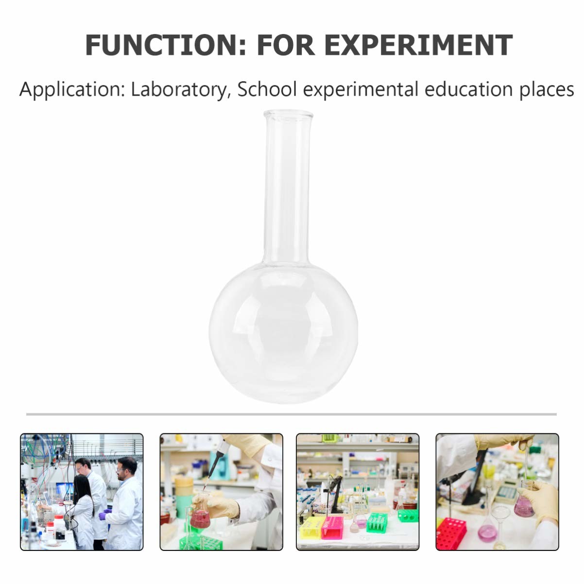 Plastic Flask Flat Bottom Boiling Flask Glass Flask Round-Bottom Flask Narrow Mouth Flask For Lab Scientific Class