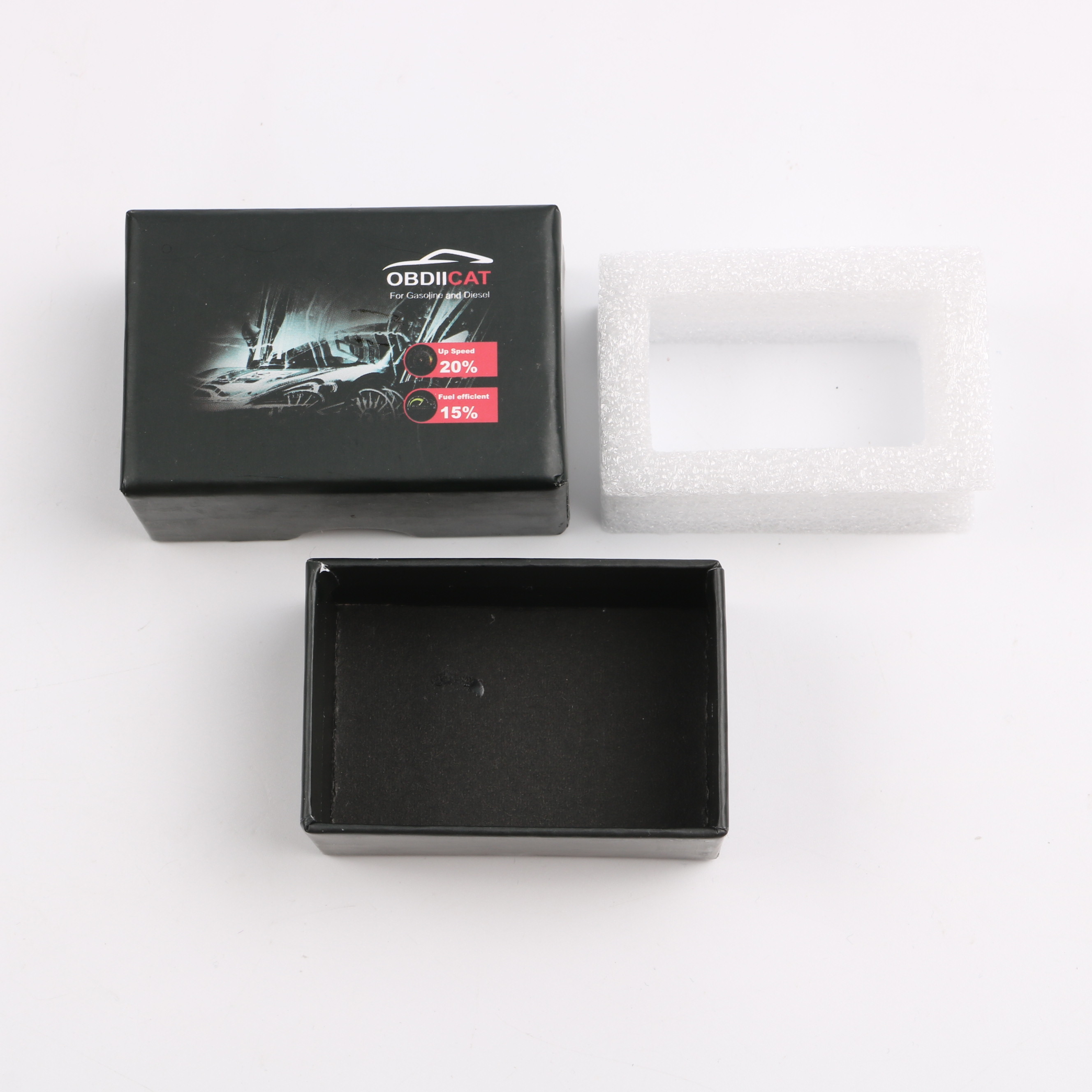 Custom Printing Recyclable Black Auto Parts Packaging Box Lid and Base Rigid Gift Box with Pearl Cotton Foam