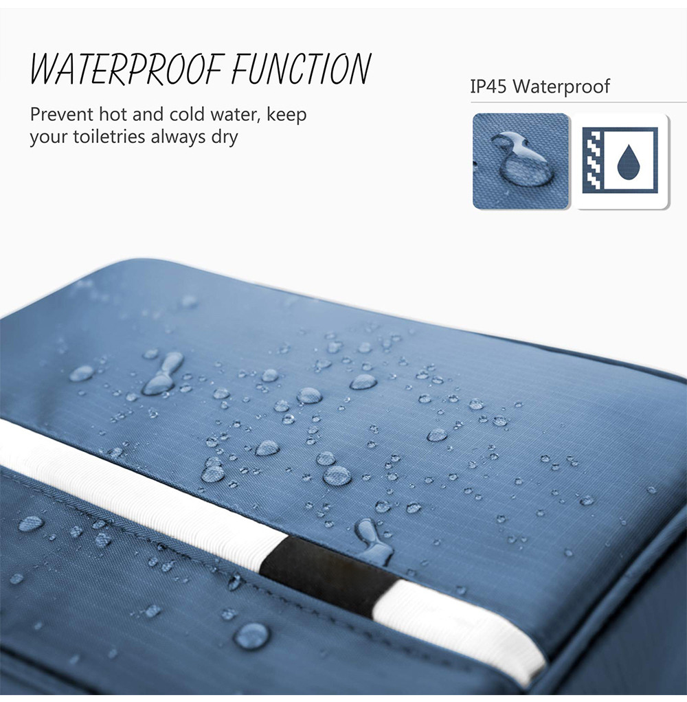 Zipper Closure Unisex Nylon Hanging Cosmetic Travel Bag