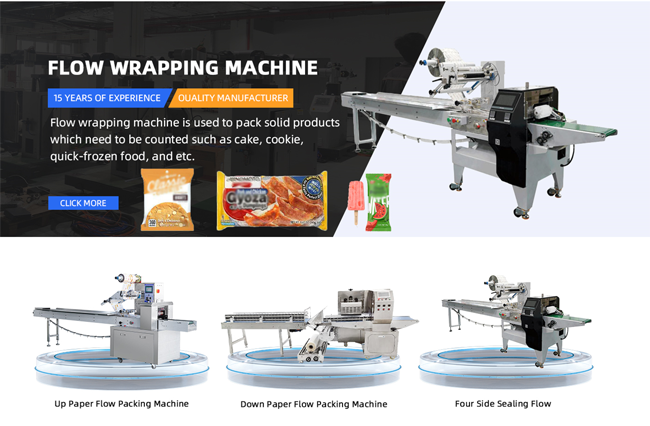 Flow wrapping machine