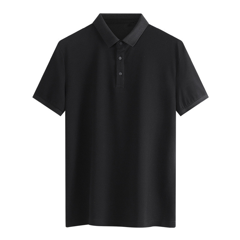 Lapel Collar Males Solid Color Rugby Shirts 180gsm Ice Thread Plus Size Polo Shirt