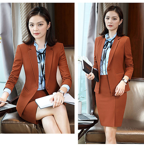 Long-Sleeved Slim Fit Women's Suit Autumn Winter Trousers Suit Business Workwear Suit