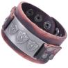 Buy cheap Shield charm leather cuff with dots studs, men leather bracelets from wholesalers