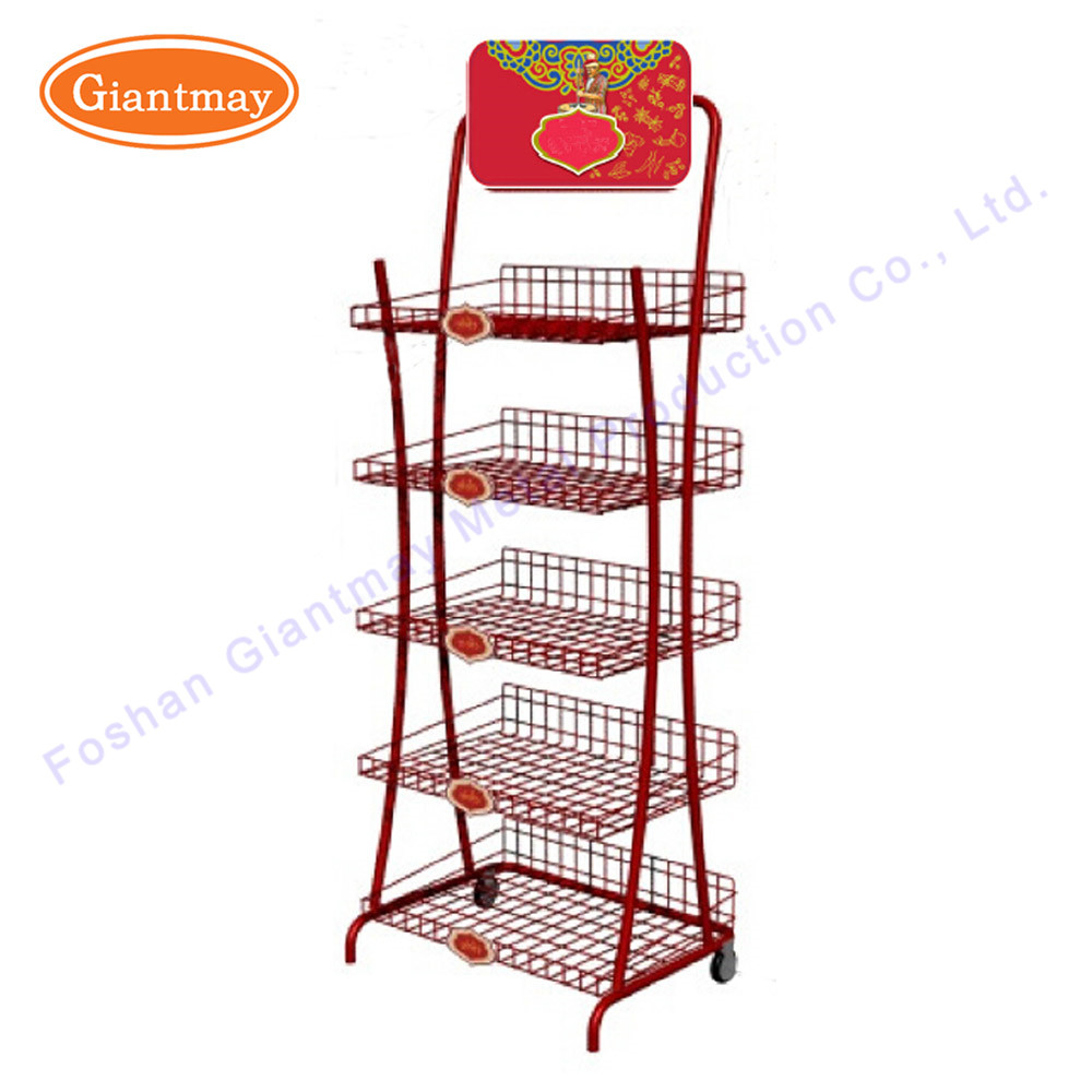 Biscuit Food 5 Tiers snack display stands For Chips