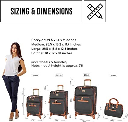 Expandable 4 Piece Spinner Luggage Set With Reinforced Handle