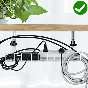 Standing Type Iron Wire Cable Management Organizer Under Desk 390x160x125mm
