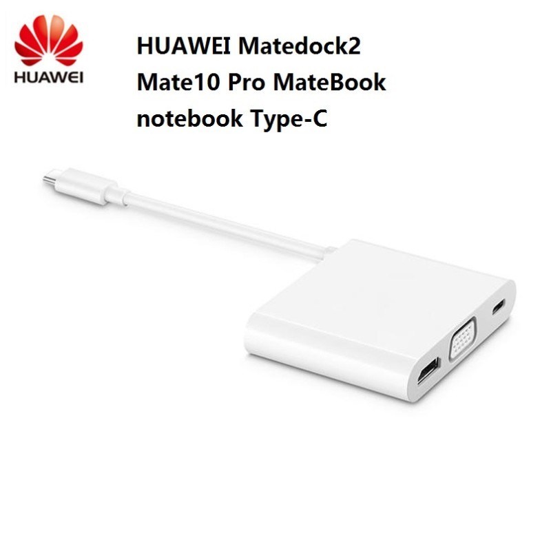 Huawei Matedock 2 Docking Station Multi Function Adapter Outputs USB VGA