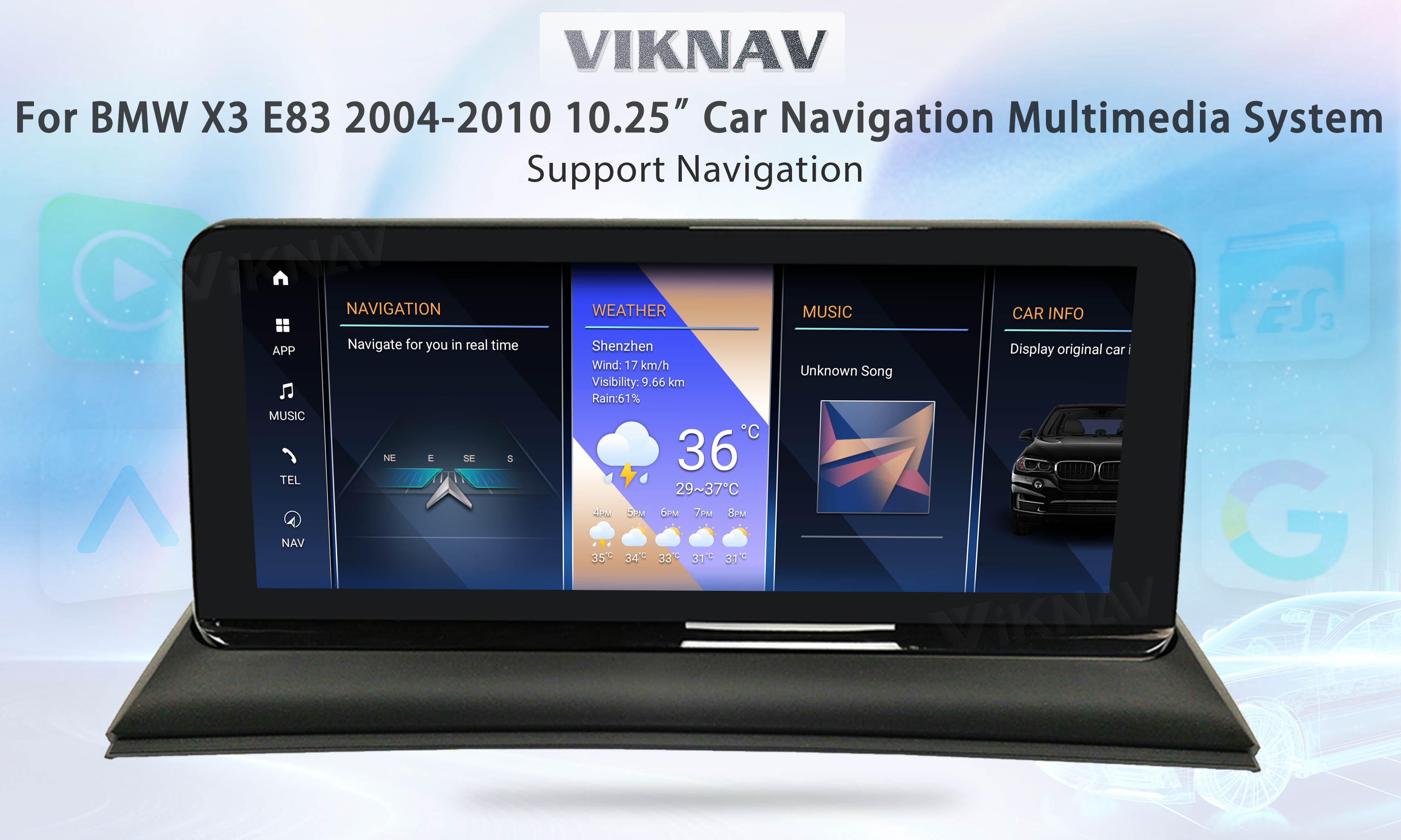 Original 10 Inch Android Car Stereo BMW X3 E83 Radio 2004-2010 Wireless GPS Navigation
