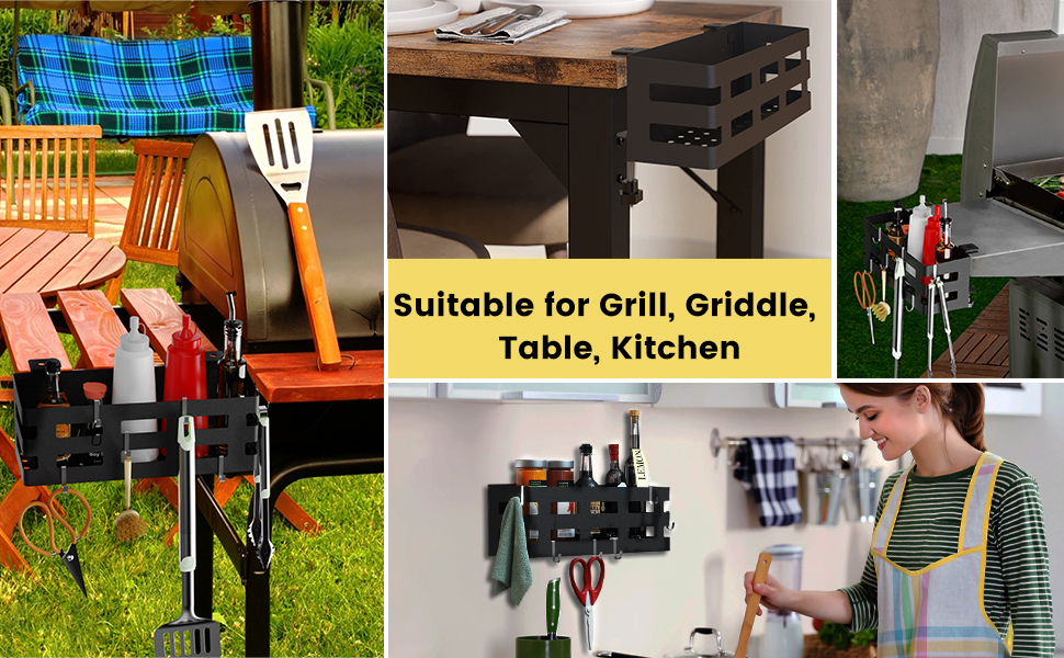 Griddle Caddy with Magnetic Tool Holder Paper Towel Holder for Blackstone 28"/36" Griddles/Prep Cart