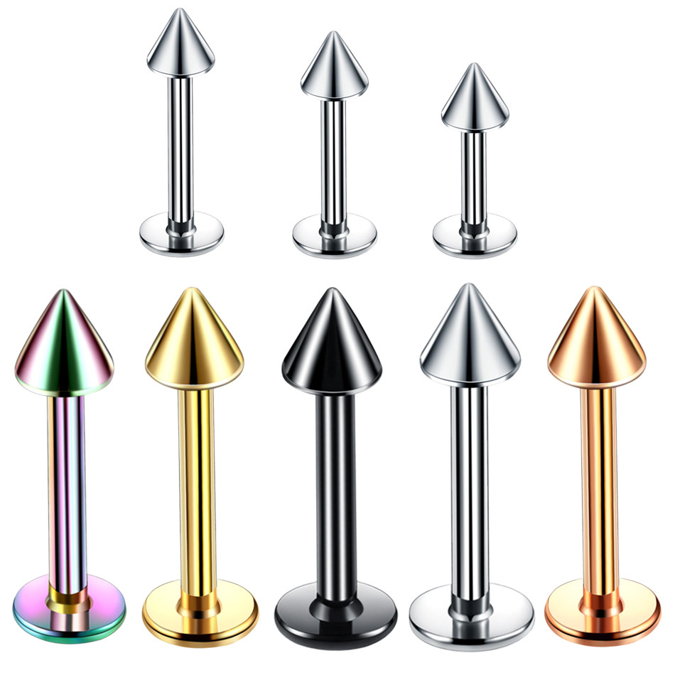 Surgical Steel Assorted Colors Zircon Labret Stud Lip Piercing Ear Cartilage Tragus Helix Ring Fashion Charming Jewelry