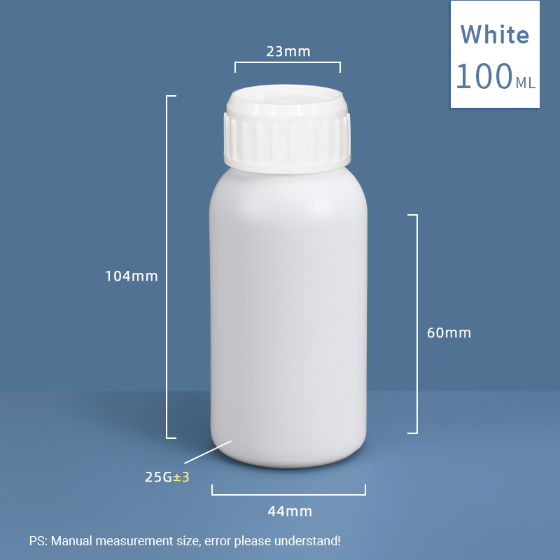 200ml Customized Round White HDPE Plastic Bottles for Pesticides and Detergent Liquid