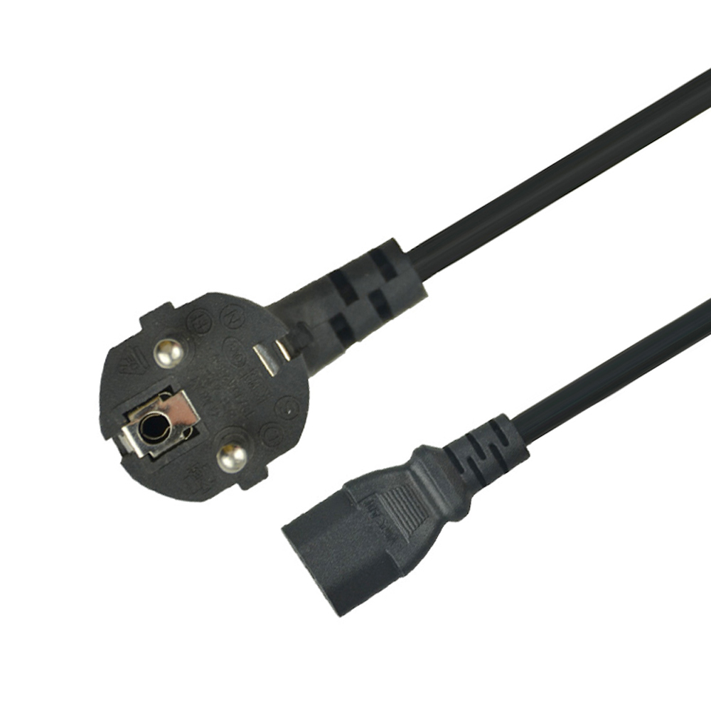 Multipurpose Black Computer EU Power Cord Extend 1m-15m Customization