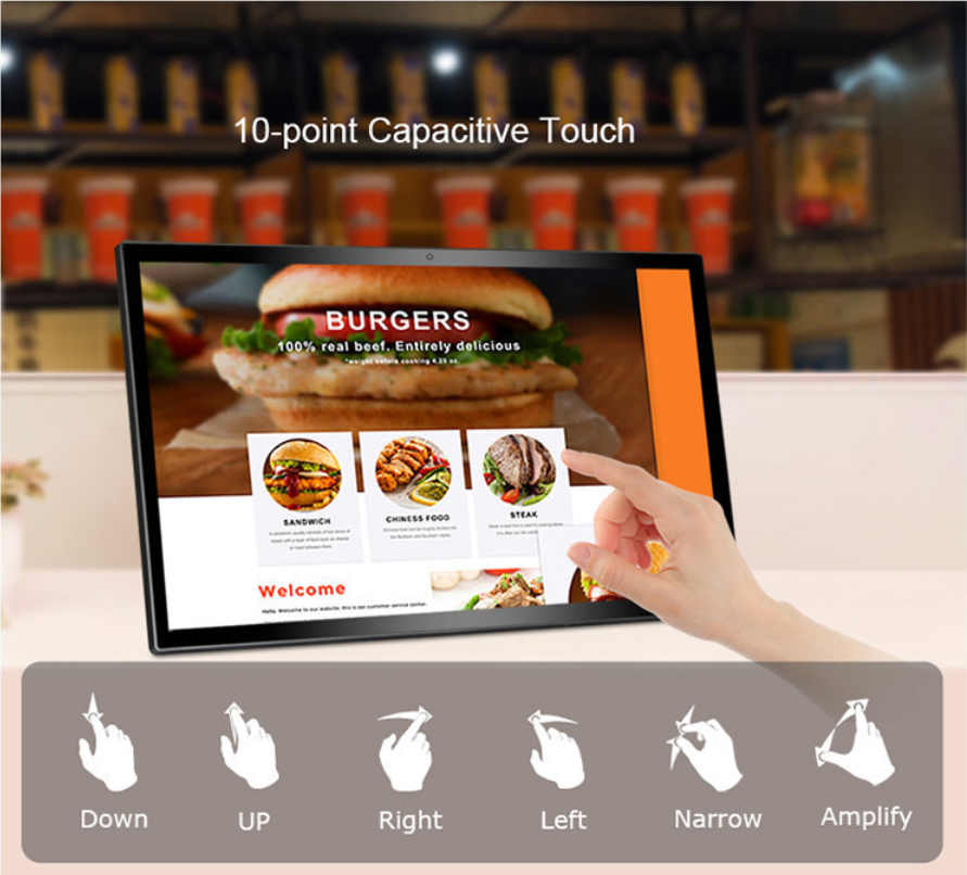 Wall mounting 12 Inch Android Tablet POS System with Wifi 10 points Touch Screen