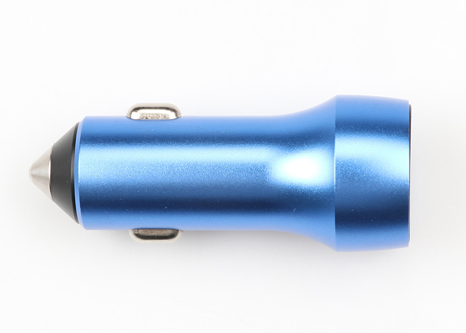 All Metal Aluminum Alloy 3.1A Car Phone Charger , Dual Usb Port Cell Phone Car Charger