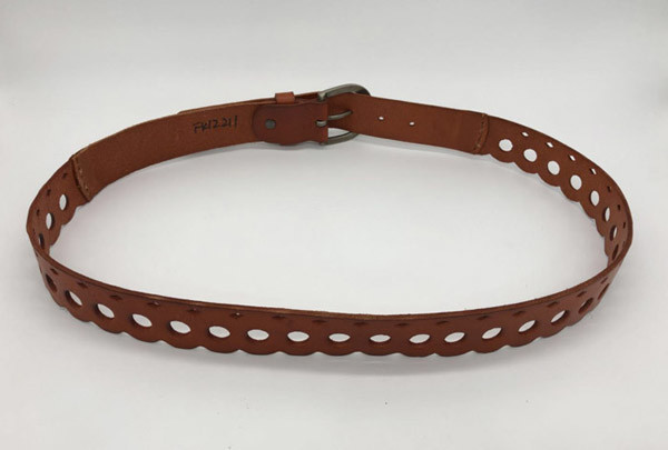 Cutout Effect Personalized Leather Belts 3.5cm Width With Handwork Stitching