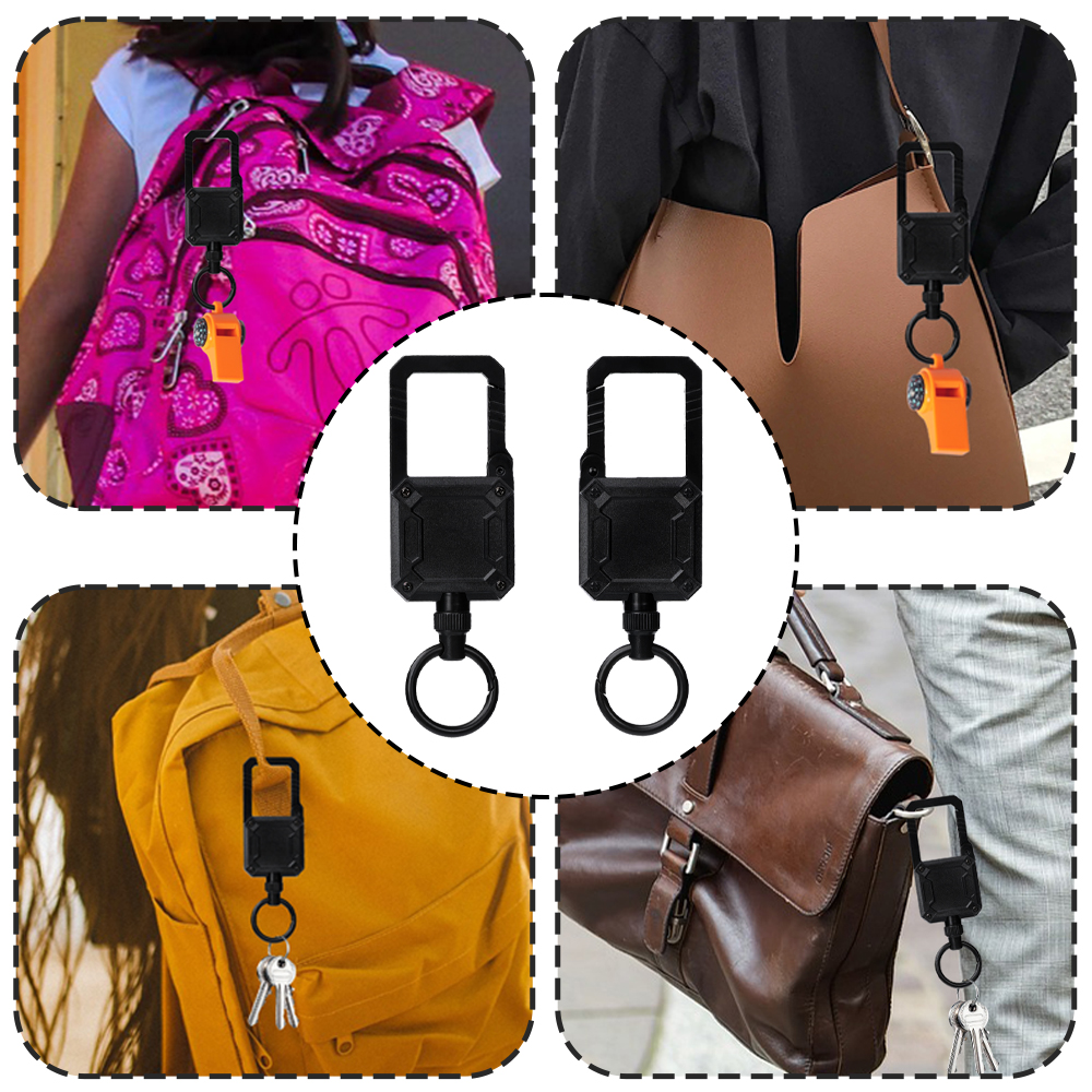 Deyi Badge Reel Heavy Duty Retractable Keychain Carabiner Key Holder Square ID