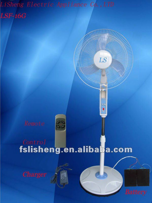 16 Inch 12V BLDC Motor Rechargeable Stand Fan With Lithium Battery