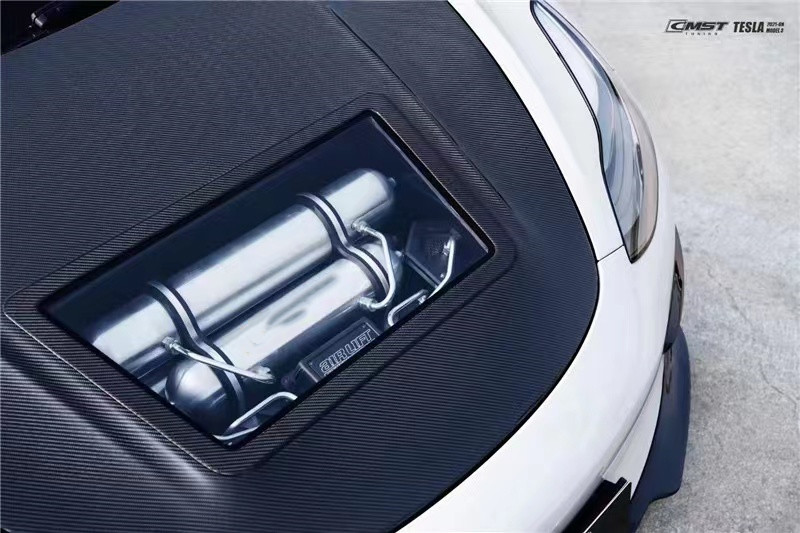 146cm Model 3 Tesla Body Kit Plastic Transparent Carbon Fiber Hood