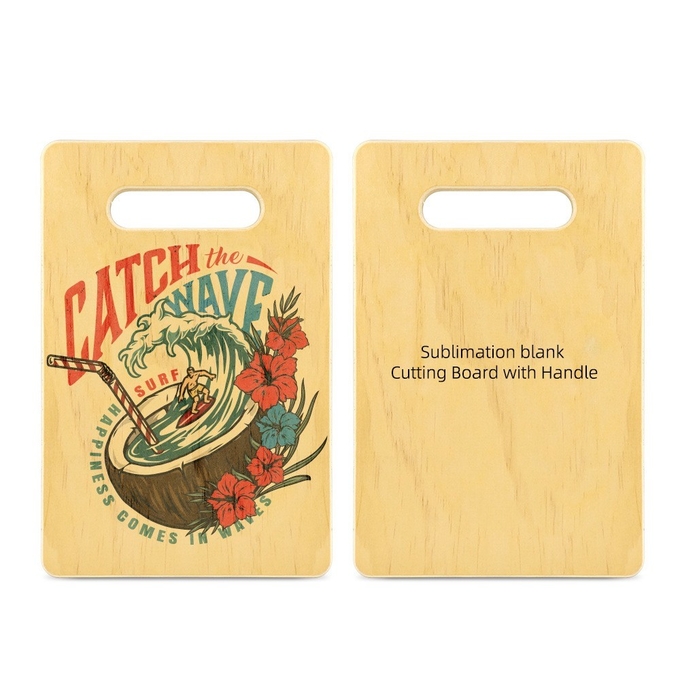 Personalized Bamboo Sublimation Wood Cutting Board With Handle For Kitchen