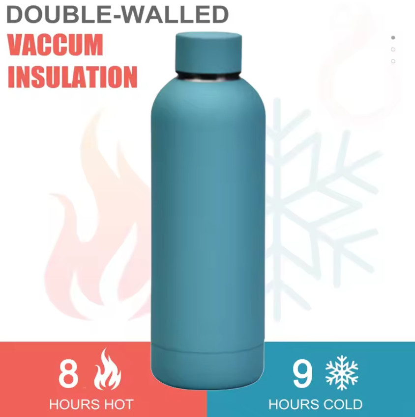 Touch Rubber Paint Double Wall Vacuum Flask Tumbler 500ml Stainless Steel Water Bottles