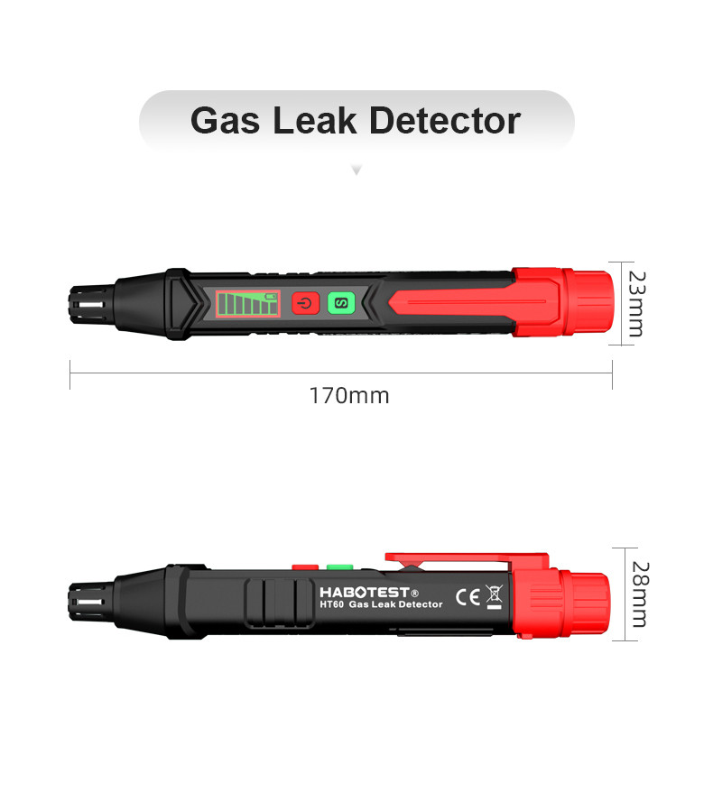 HT60 Gas Leak Detector Combustible Gas Detector Sound & Screen Alarm For Natural Methane