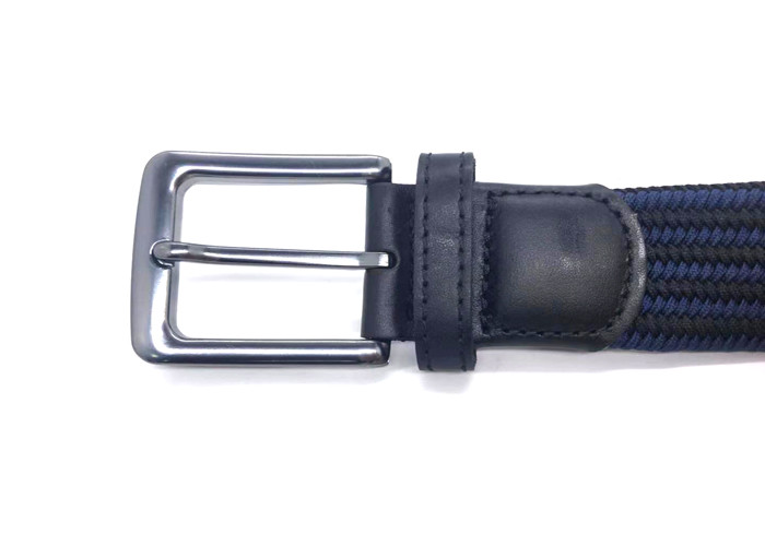Multi - Color Elastic Fabric Braided Belt With Pin Buckle , Enduring Stretch Woven Belt For Unisex Junior