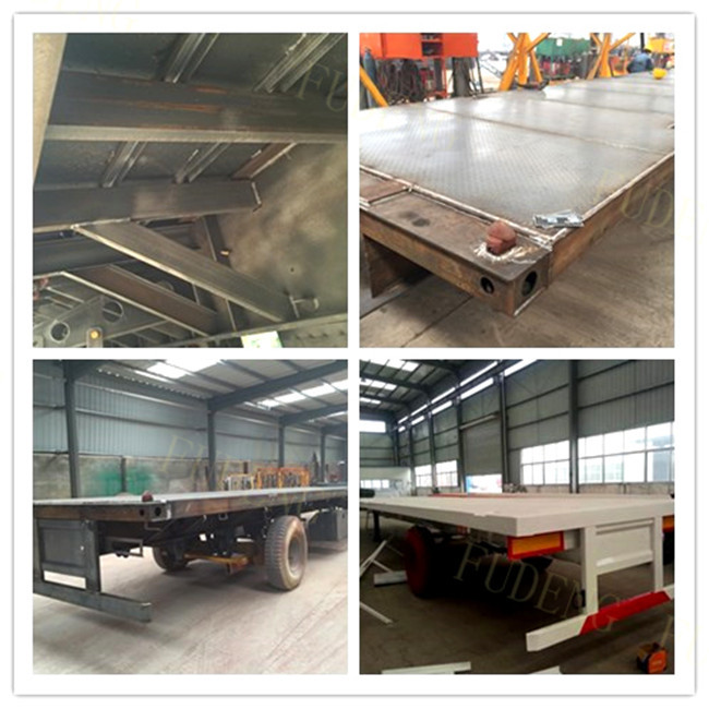 Steel Flatbed Container Trailer ABS Brake System 40 Feet / 20 Feet Size