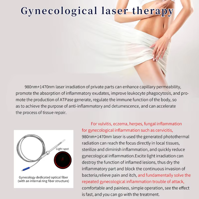 980nm 1470nm Diode Laser Gynecology Vaginal Tightening Surgery Laser