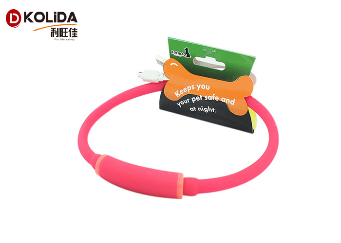 USB Rechargeable Flashing Light LED Dog Necklace Waterproof Easy Walking For Doggies