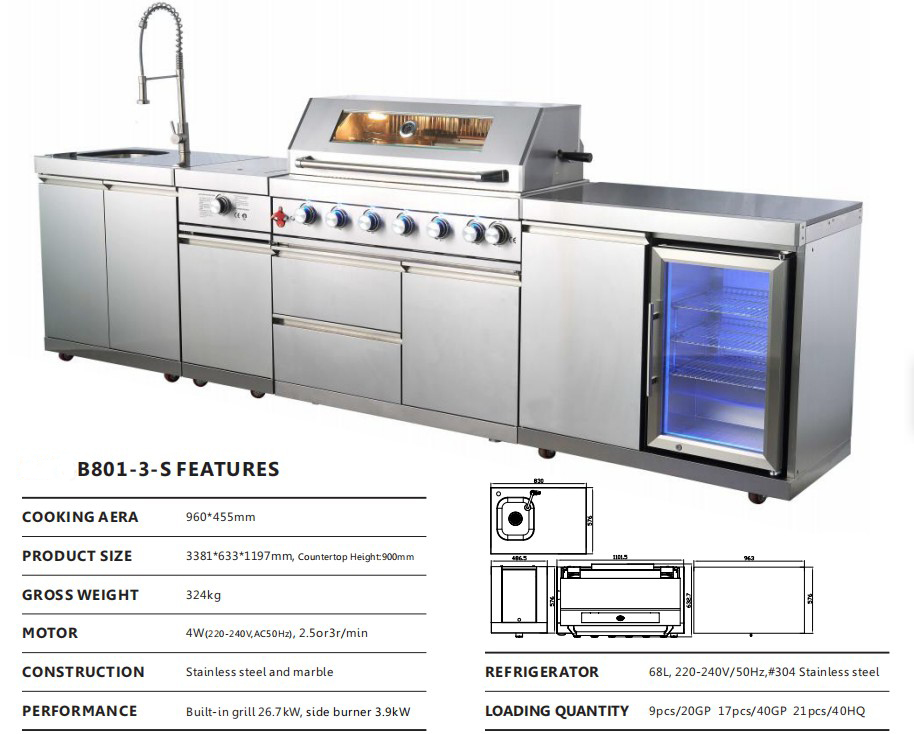 NL-B801-3 Large Stainless Steel Countertop Grill Machine for Indoor BBQ Grilling